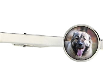Caucasian Shepherd Dog. Tie clip for dog lovers. Photo jewellery. Men's jewellery. Handmade