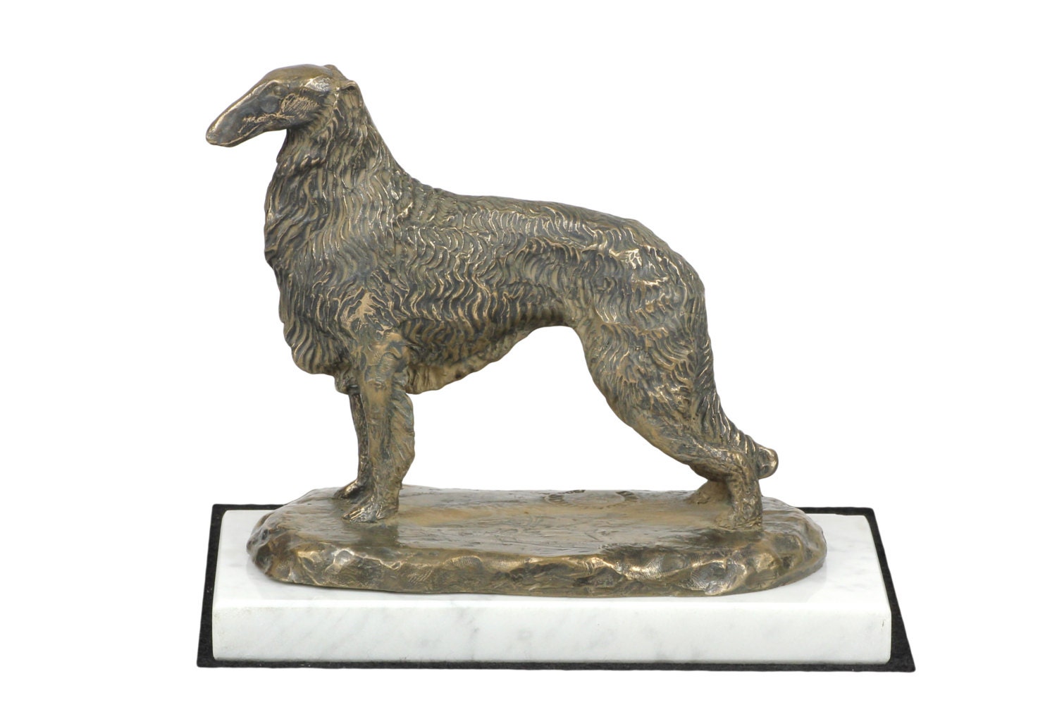 ボルゾイ、犬のホワイト大理石ベースの銅像、限定版、ArtDog - Etsy