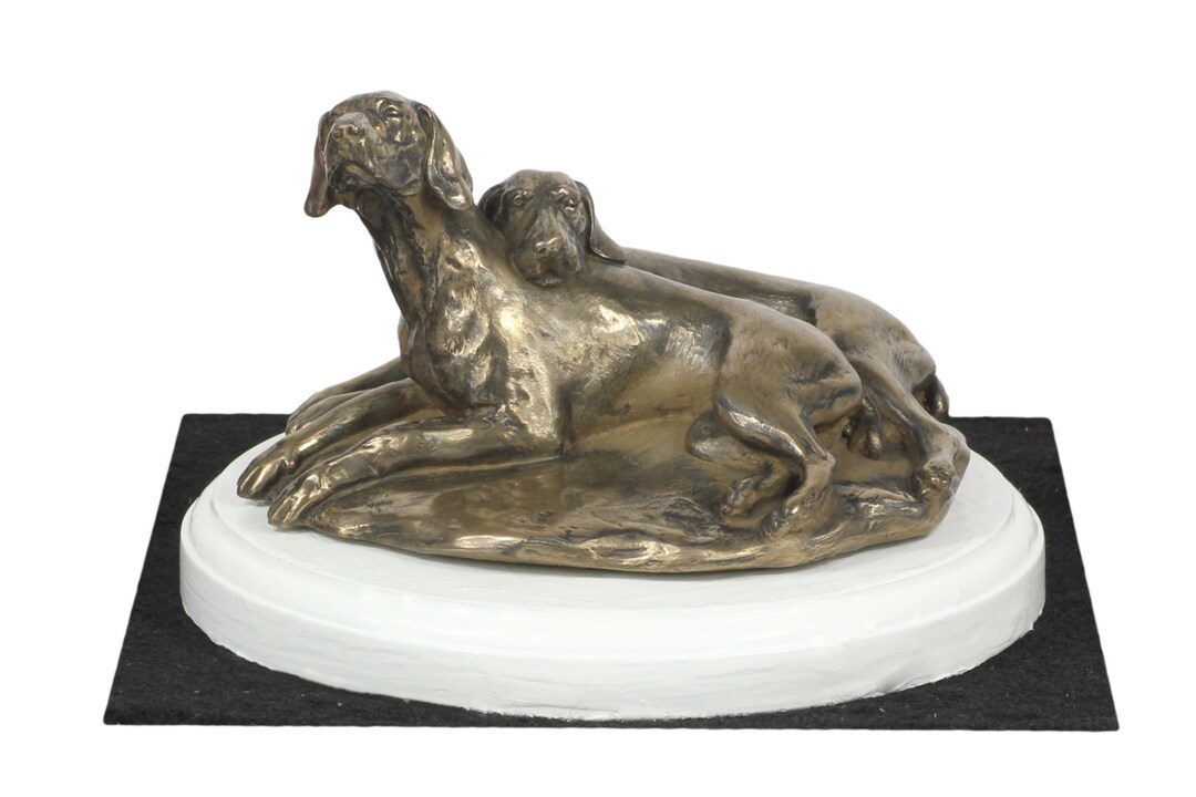 Buste Statue Braque De Weimar – Sculpture Résine Bronze – édition Limitée Art Dog