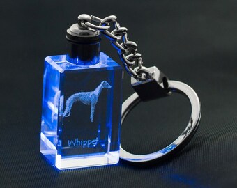 Whippet, Dog Crystal Keyring, Keychain, High Quality, Exceptional Gift . Dog keyring for dog lovers