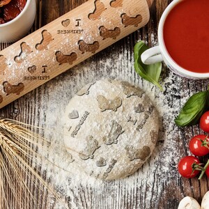 Engraved rolling pin - Pekingese - Laser Engraved Rolling Pin, Embossed Rolling Pin, Roller for Cookies