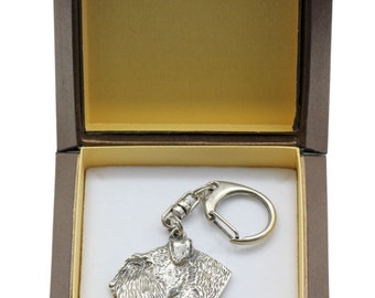 NEW, Schnauzer, dog keyring, key holder, in casket, limited edition, ArtDog . Dog keyring for dog lovers
