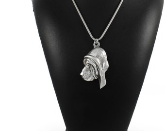 NEW, Bloodhound, dog necklace, silver chain 925, limited edition, ArtDog