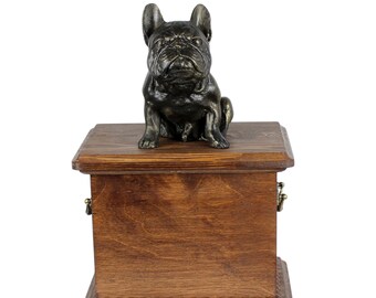 French Bulldog Urn for Dog Ashes, Personalized Memorial with Statue, Urn with Sculpture, Urn for dog's ashes