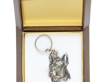 NEW, French Bulldog, dog keyring, key holder, in casket, limited edition, ArtDog . Dog keyring for dog lovers