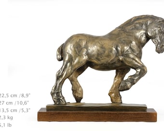 Percheron Horse, horse wooden base statue, limited edition, ArtDog