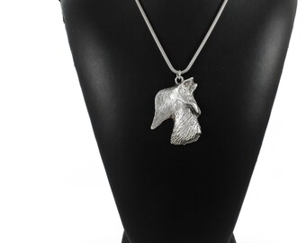 NEW, Scottish Terrier (long muzzle), dog necklace, silver cord 925, limited edition, ArtDog