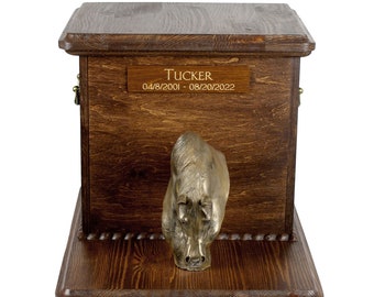 Arabian Horse Big Urn for Horse Ashes, Cutomizable urn, Urn for horse with statue, Horse memorial with sculpture