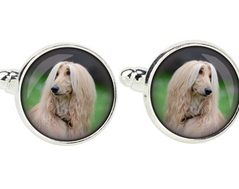 Afghan Hound. Cufflinks for dog lovers. Photo jewellery. Men's jewellery. Handmade