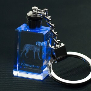 Weimaraner, Dog Crystal Keyring, Keychain, High Quality, Exceptional Gift . Dog keyring for dog lovers