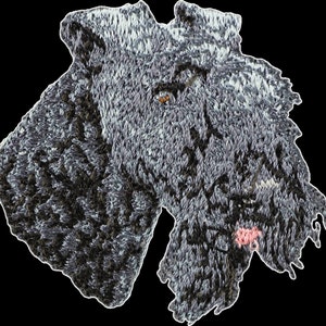 Kerry Blue Terrier - Bordado con una imagen de un perro de raza.