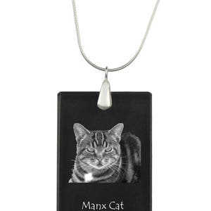 Manx, cat Crystal Pendant, SIlver Necklace 925, High Quality, Exceptional Gift, Collection!
