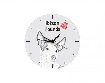 Podenco Ibicenco, Stehende Uhr mit MDF mit dem Bild eines Hundes.