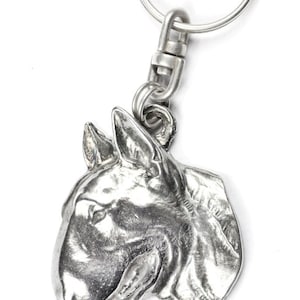 NEW, Bullterrier (flat medallion), dog keyring, key holder, limited edition, ArtDog . Dog keyring for dog lovers