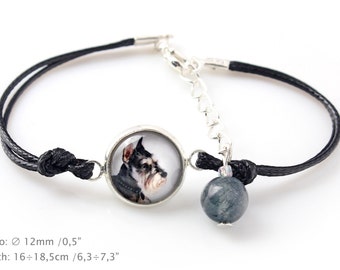 Schnauzer. Bracelet for people who love dogs. Photojewelry. Handmade.