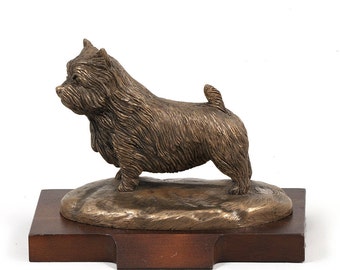 Norwich Terrier, dog wooden base statue, limited edition, ArtDog