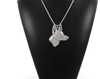 NEW, Pharaoh Hound, dog necklace, silver cord 925, limited edition, ArtDog