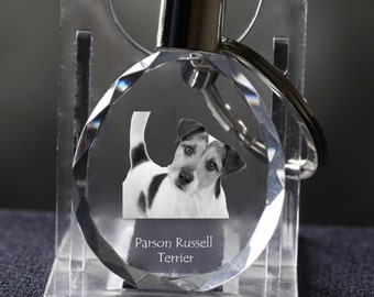 Parson Russell terrier   , Dog Crystal Keyring, Keychain, High Quality, Exceptional Gift . Dog keyring for dog lovers