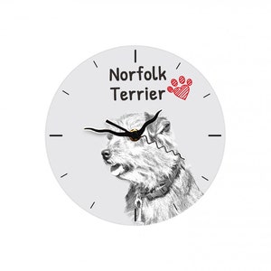 Norfolk Terrier, Free standing MDF floor clock with an image of a dog.