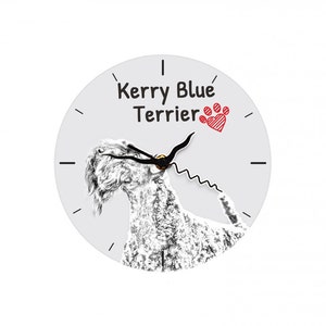 Kerry Blue Terrier, Free standing MDF floor clock with an image of a dog.