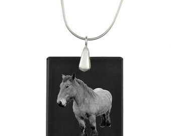 Ardennes horse,  Horse Crystal Pendant, SIlver Necklace 925, High Quality, Exceptional Gift, Collection!