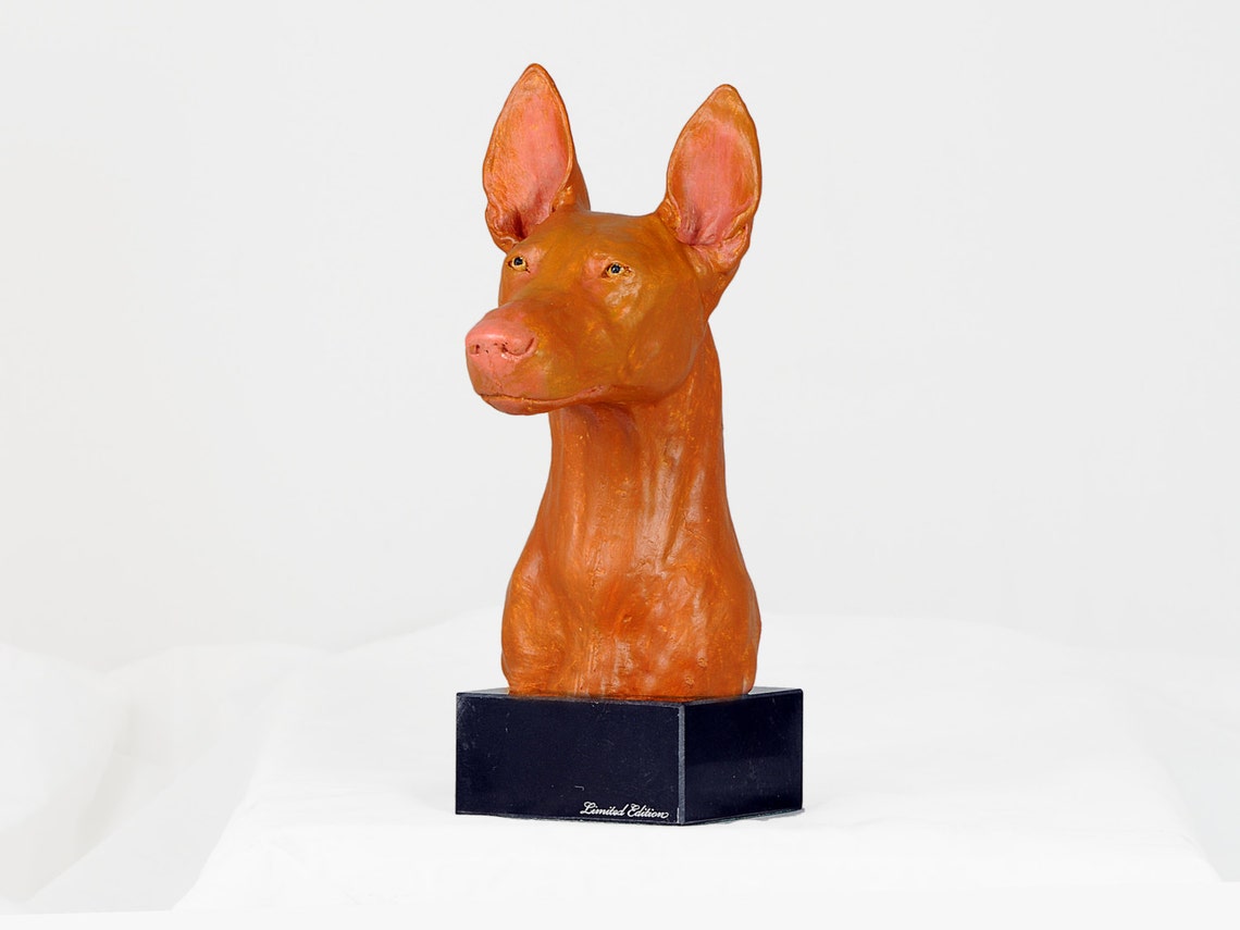 Pharaoh Hound Dog Marble Statue Painted Limited Edition - Etsy