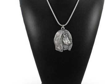 NEW, Afghan Hound, dog necklace, silver cord 925, limited edition, ArtDog