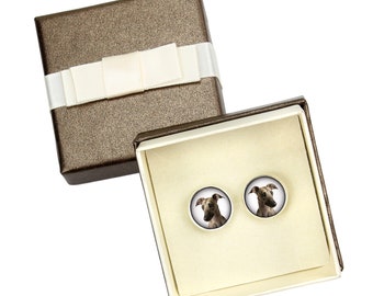 Whippet. Cufflinks with box for dog lovers. Photo jewellery. Men's jewellery. Handmade