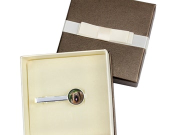 Briard. Tie clip with box for dog lovers. Photo jewellery. Men's jewellery. Handmade