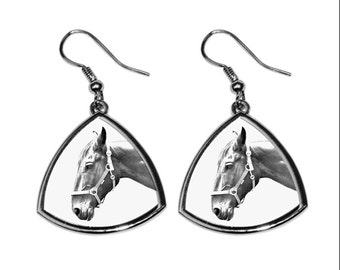 Hanoverian, collection of earrings with images of purebred horses, unique gift. Collection!