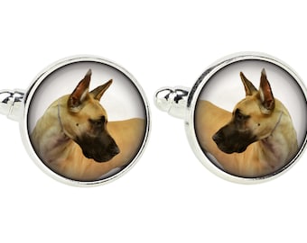 Great Dane cropped. Cufflinks for dog lovers. Photo jewellery. Men's jewellery. Handmade