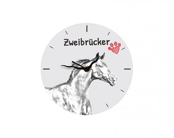 Zweibrücker, Free standing MDF floor clock with an image of a horse.