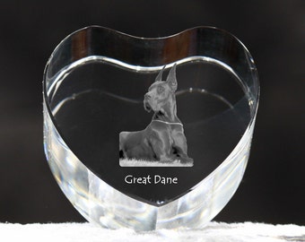 Great Dane, crystal heart with dog, souvenir, decoration, limited edition, Collection