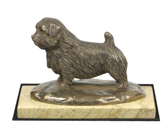 Norfolk Terrier , dog sand marble base statue, limited edition, ArtDog. Made of cold cast bronze. Perfect gift. Limited edition
