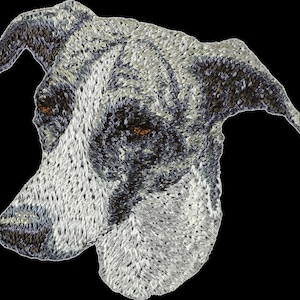 Lebrel inglés - Bordado con una imagen de un perro de raza.