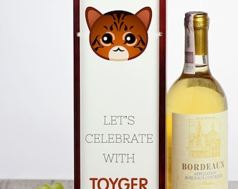 Let’s celebrate with Toyger cat. A wine box with the cute Art-Dog cat