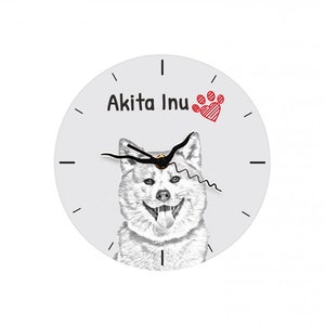 Akita Inu, Free standing MDF floor clock with an image of a dog.
