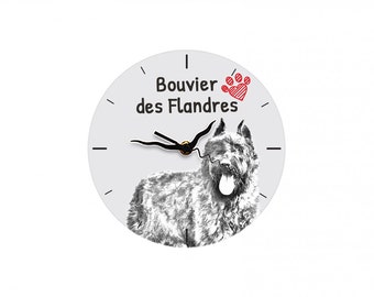 Flandres Cattle Dog, Free standing MDF floor clock with an image of a dog.