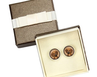 Rhodesian Ridgeback. Cufflinks with box for dog lovers. Photo jewellery. Men's jewellery. Handmade