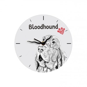 Bloodhound, Free standing MDF floor clock with an image of a dog.
