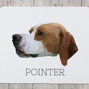 A computer mouse pad with a Pointer dog. A new collection with the geometric dog