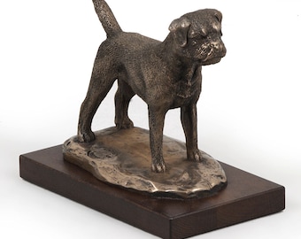 Border Terrier, dog wooden base statue, limited edition, ArtDog