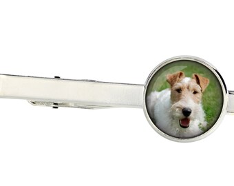 Fox Terrier. Tie clip for dog lovers. Photo jewellery. Men's jewellery. Handmade