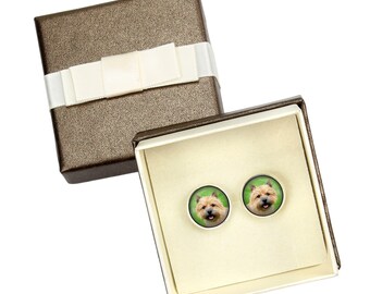 Norwich Terrier. Cufflinks with box for dog lovers. Photo jewellery. Men's jewellery. Handmade