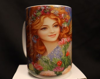 Guardian Angel Ceramic Coffee Mug Coffee Cup 15oz with beautiful vibrant Colors | Mugs Dishwasher & Microwave Safe