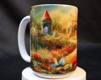 Fantasy Garden Coffee Mug Coffee Cup 15oz with Beautiful Vibrant Colors | Mugs Dishwasher & Microwave Safe