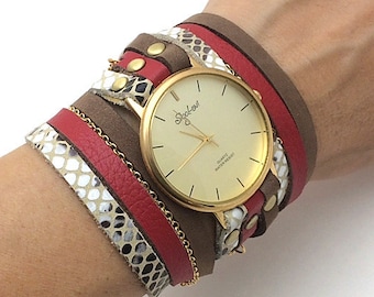 Reloj de mujer -Mujeres Wrap Reloj-Strap Reloj-Negro Correa Reloj-Mujeres Reloj-Reloj-Damas Reloj-Wristwatch
