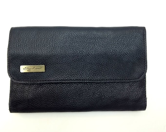 Black Leather Clutch Purse-Foldover Clutch-Soft Leather Clutch-Clutch-Leather Wallet-Leather Clutches-Black Clutch-Clutches-Black Clutch