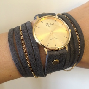 Black Women Watch-Womens Watch-Gift For Her-Watch-Women Watches-Black Wrap Watch-Leather Wrap Watch-Womens Watches
