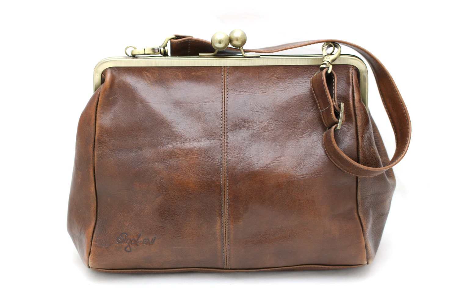 Leather Clutchleather Ball Clasp Pursebig Pursesleather Clutchcross